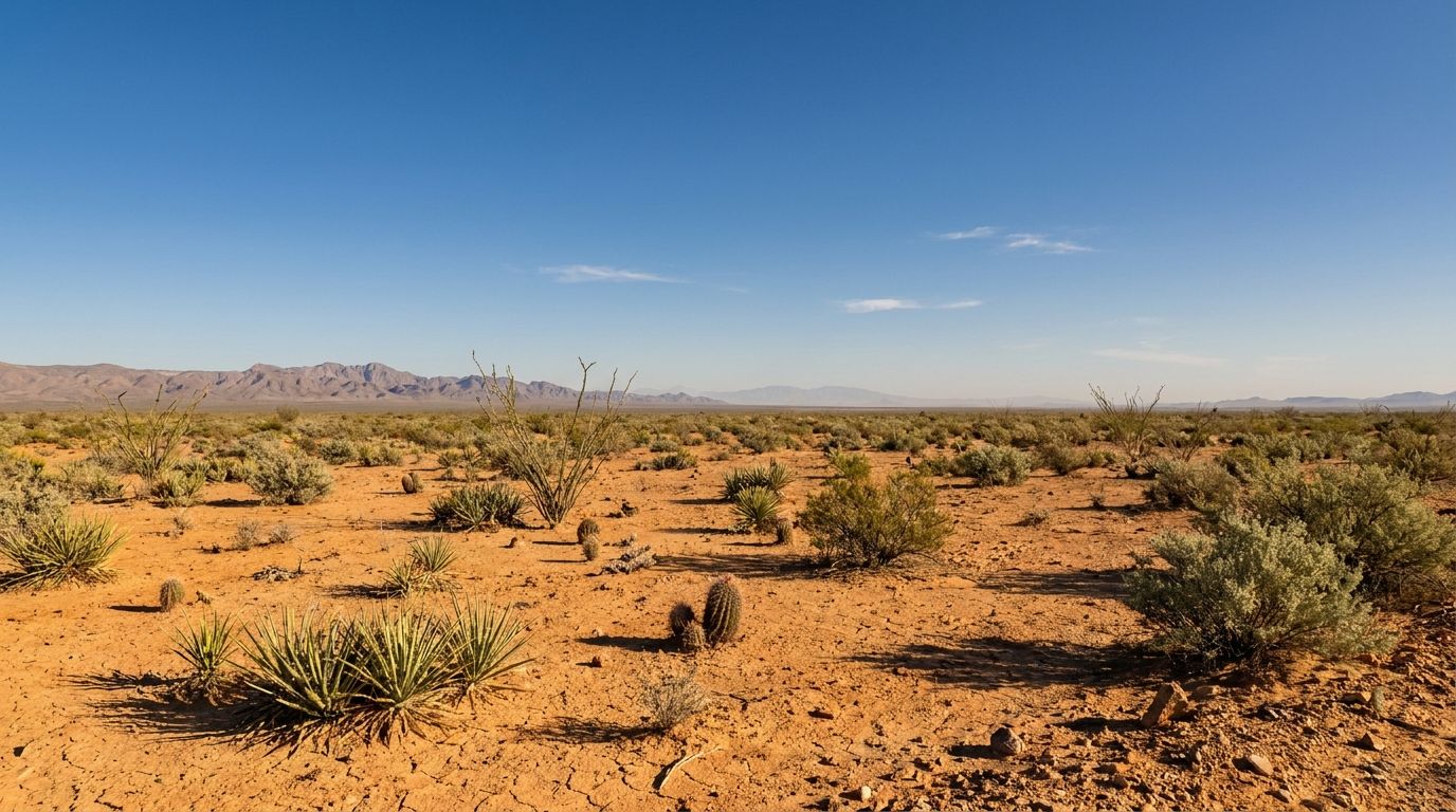 Bolsón de Mapimí — terreno típico del predio en Sierra Mojada, Coahuila